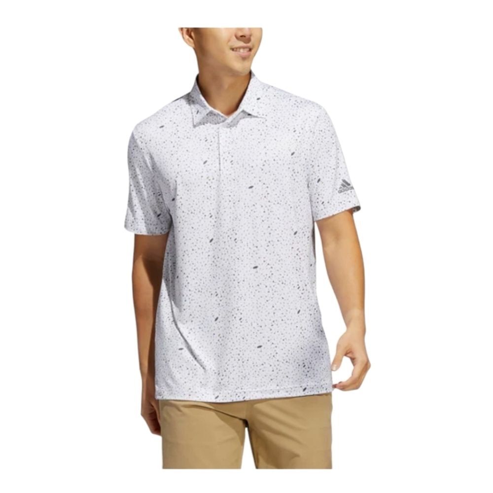 Adidas Flag-Print Grey Hemp Men's Golf Polo Shirt Size Medium Activewear